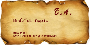 Bródi Appia névjegykártya